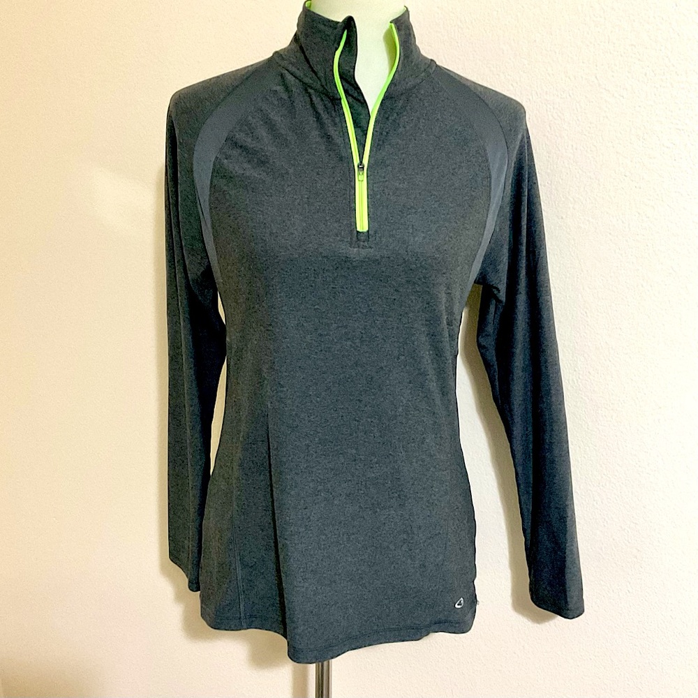 Champion Quarter Zip Funnel Neck Pullover Gray S